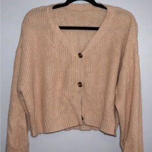 SHEIN Tan Button-Up Cardigan